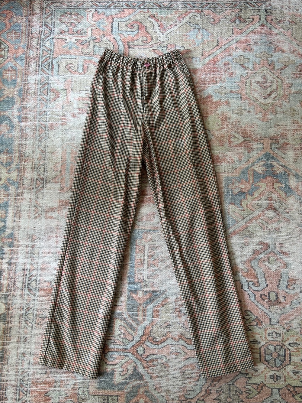 John Galt/Brandy Melville Houndstooth Pattern Straight-Leg Pants